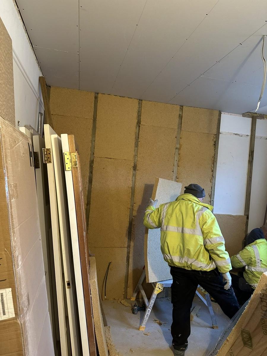Wood fibre internal wall insulation, Barnton, Edinburgh