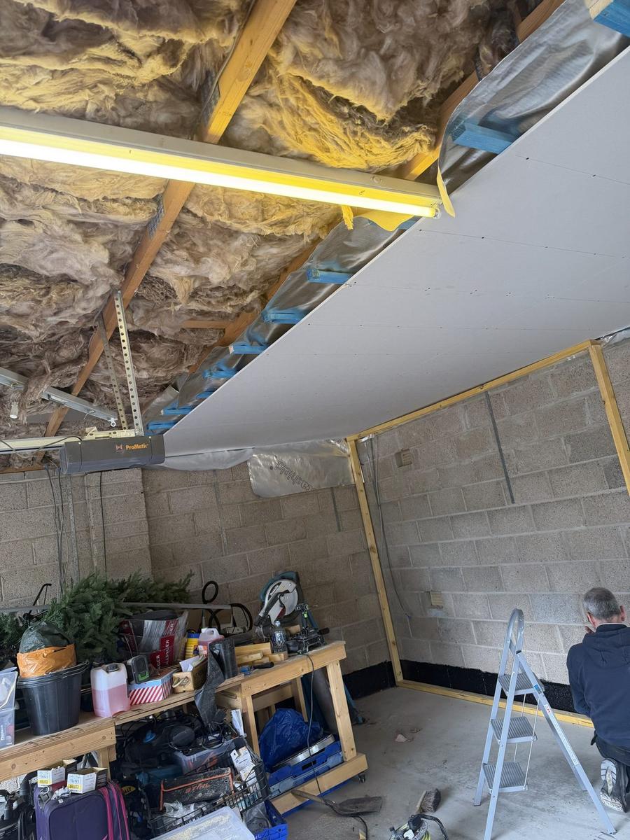 Garage ceiling insulation, Dunfermline