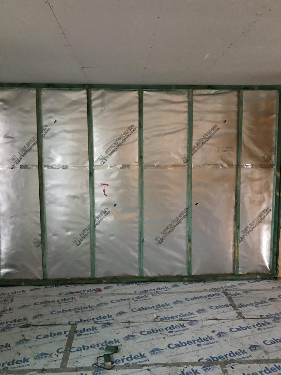 Stud wall insulated with a multifoil layer in a Perth loft conversion