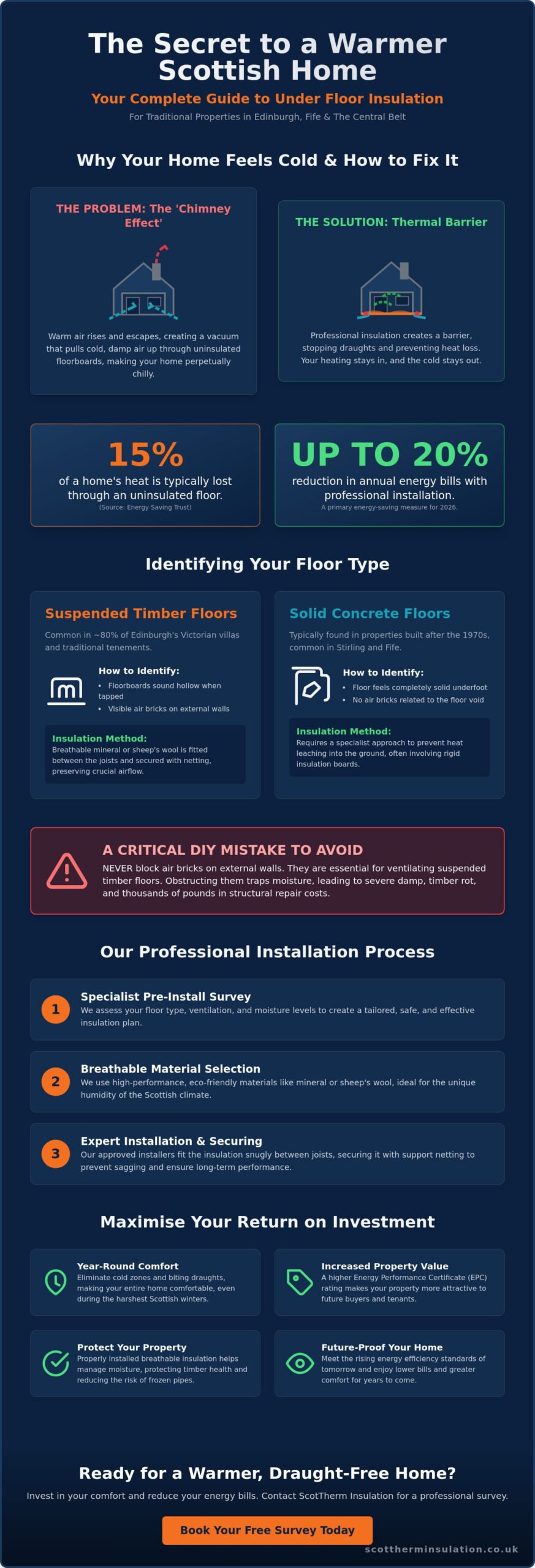 Under Floor Insulation in Edinburgh, Fife & Stirling: The 2026 Homeowner’s Guide