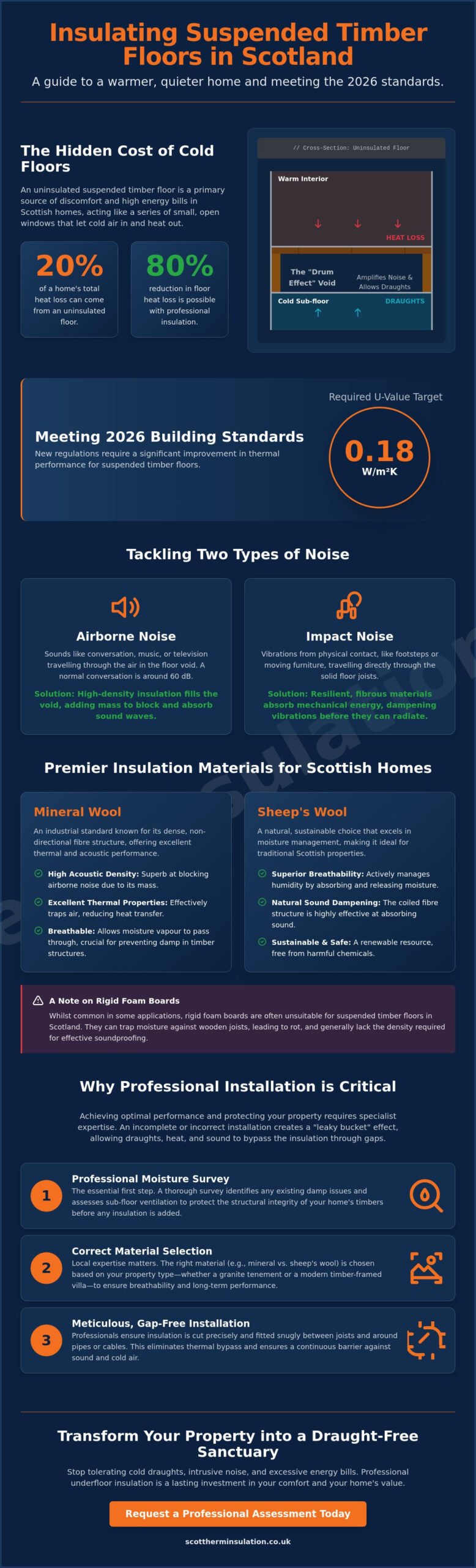 How to Insulate Suspended Timber Floors in Scotland: The 2026 Guide to Warmth and Noise Reduction