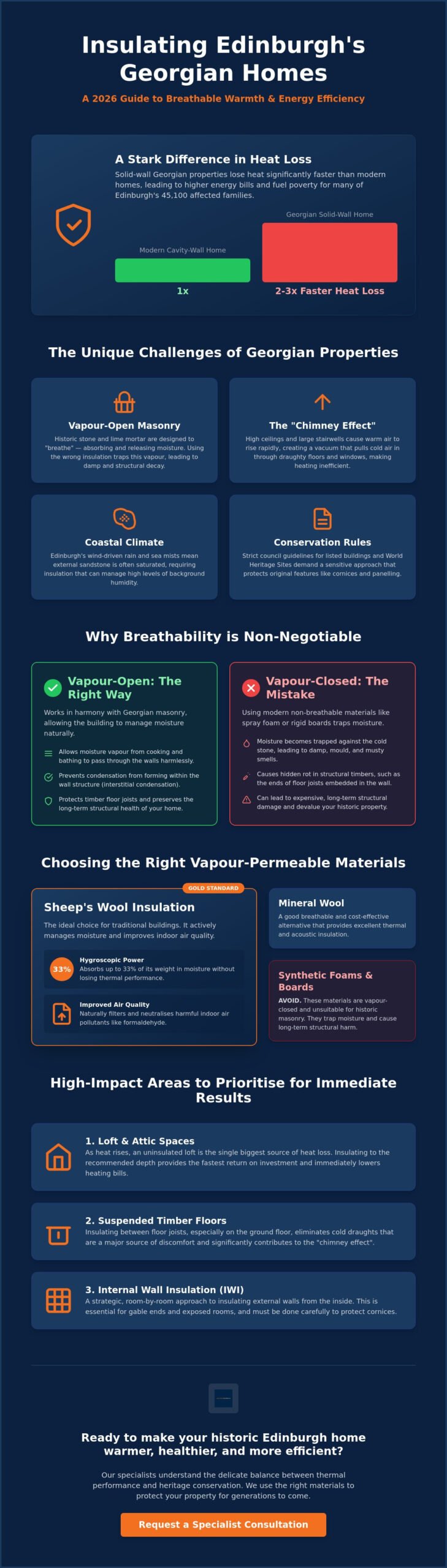 Insulating Georgian Houses in Edinburgh: A 2026 Guide to Breathable Warmth