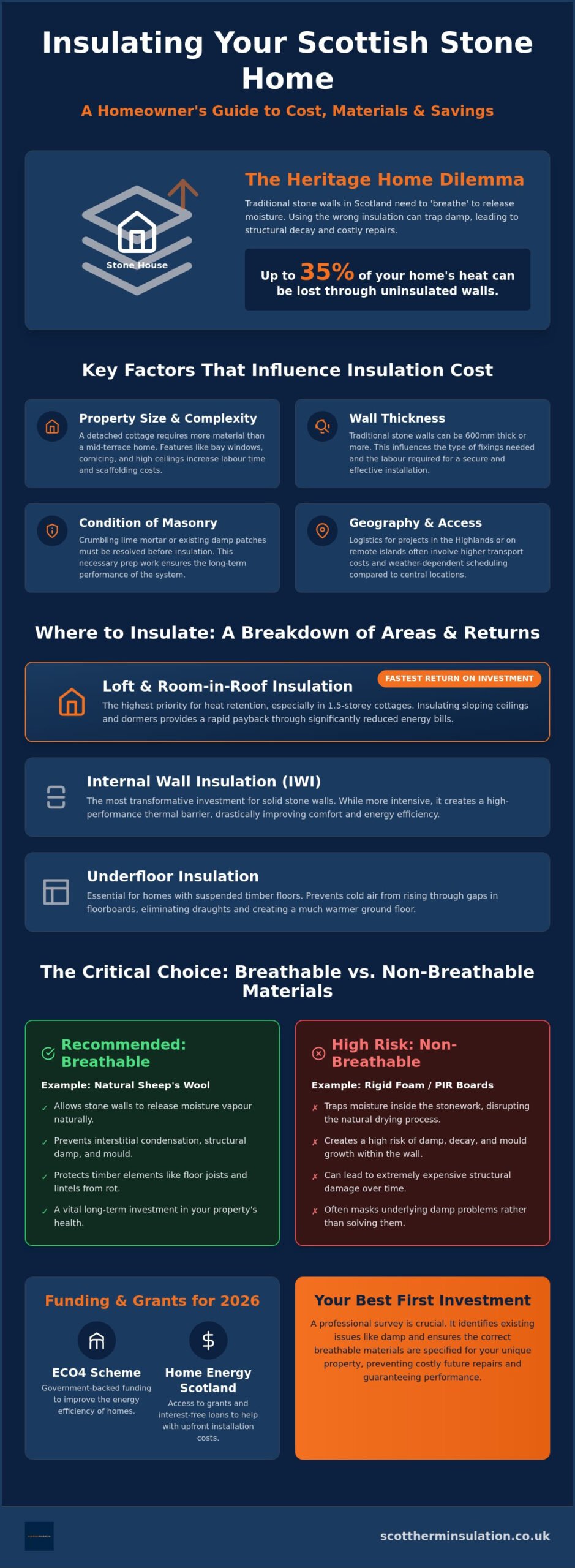 Cost to Insulate a Stone House in Scotland: 2026 Homeowner Guide